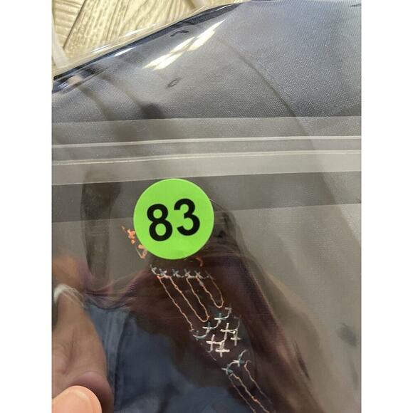 Womens Kimono One Size Blue Orange Embroidered Tackles Boho Art To Wear - Picture 9 of 9